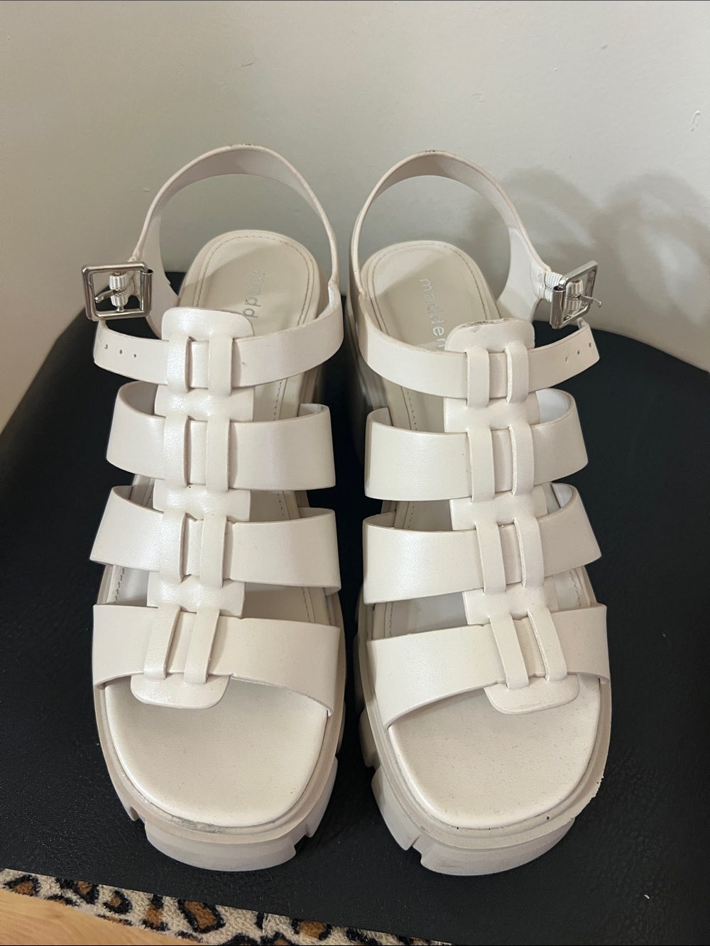 Madden Girl White Multi-Strap Platform Sandals